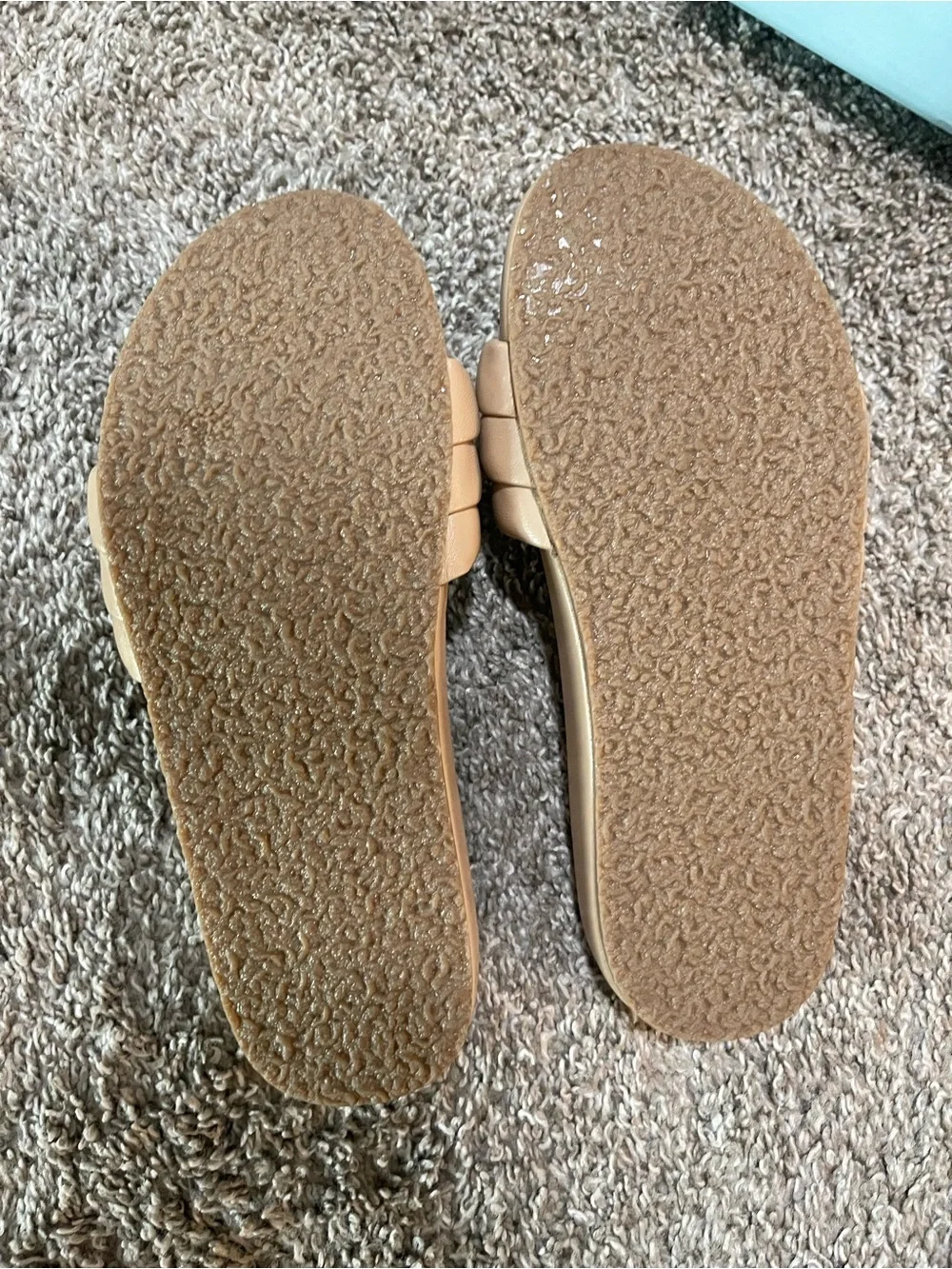Seychelles Triple-Band Padded Slide Sandals in Light Tan